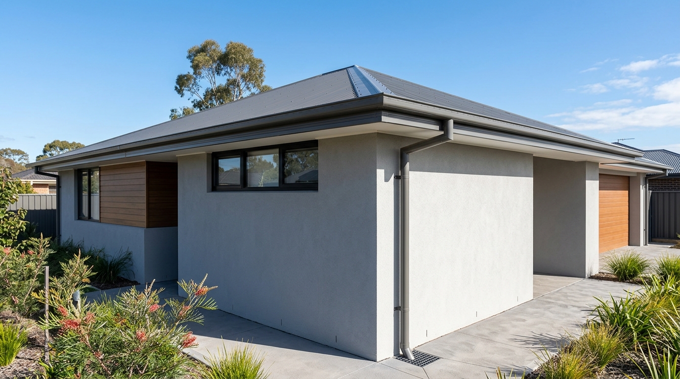New gutters and downpipes on a Hobart home